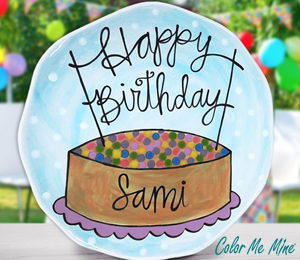 San Mateo Color Me Mine Birthday Plate