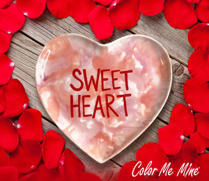 San Mateo Color Me Mine Candy Heart Plate