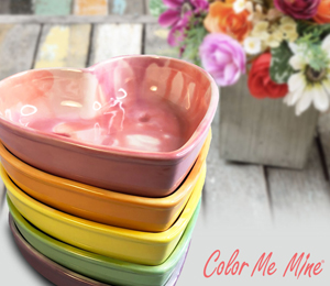 San Mateo Color Me Mine Candy Heart Bowls