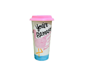 San Mateo Color Me Mine Flamingo Travel Cup